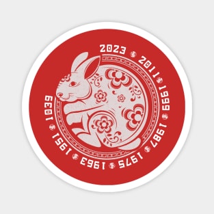 Happy Chinese New Year 2023 Year Of The Rabbit Women Men Kid Magnet